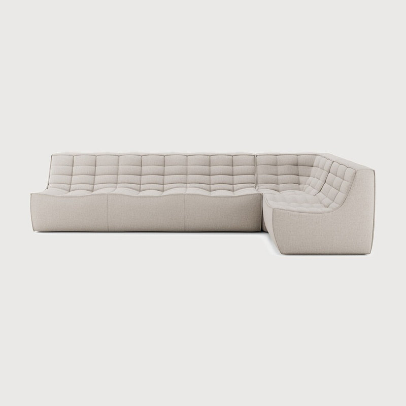 N701 Modular Sofa Set - Combo Left - 1 Seater + 2 Seater + 90° Square Corner, Dark Gray Polyester Blend