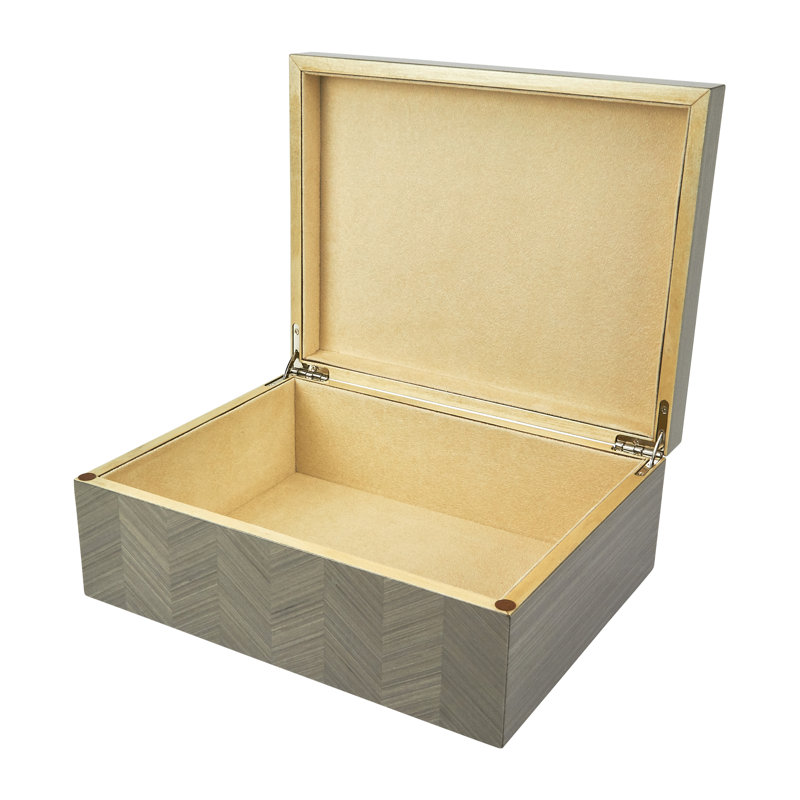 Boîte en bois à chevrons, Gris