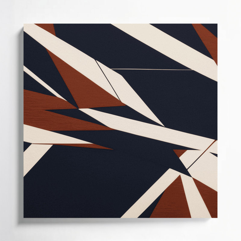 «Geometric Abstraction 62», art mural sur toile grise, H 12 po x l 12 po