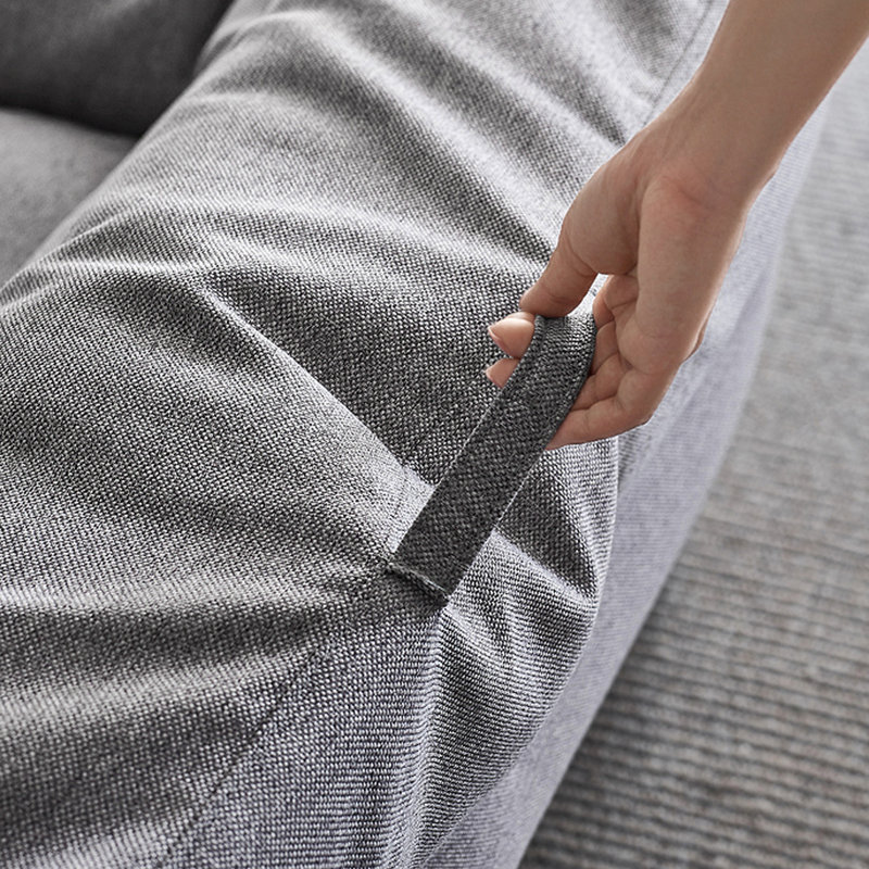 Canapé simple en coton et lin, Mélange de coton gris