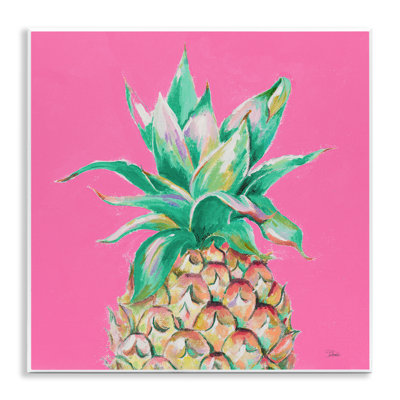 Art mural "Ananas sur rose" par Patricia Pinto