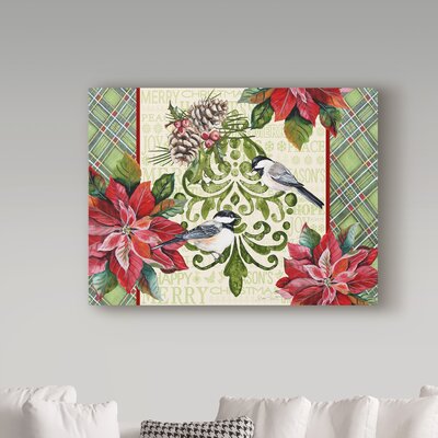 Chickadee Holiday 2' Graphic Art Print on Wrapped Canvas -  Trademark Fine Art, ALI37280-C3547GG