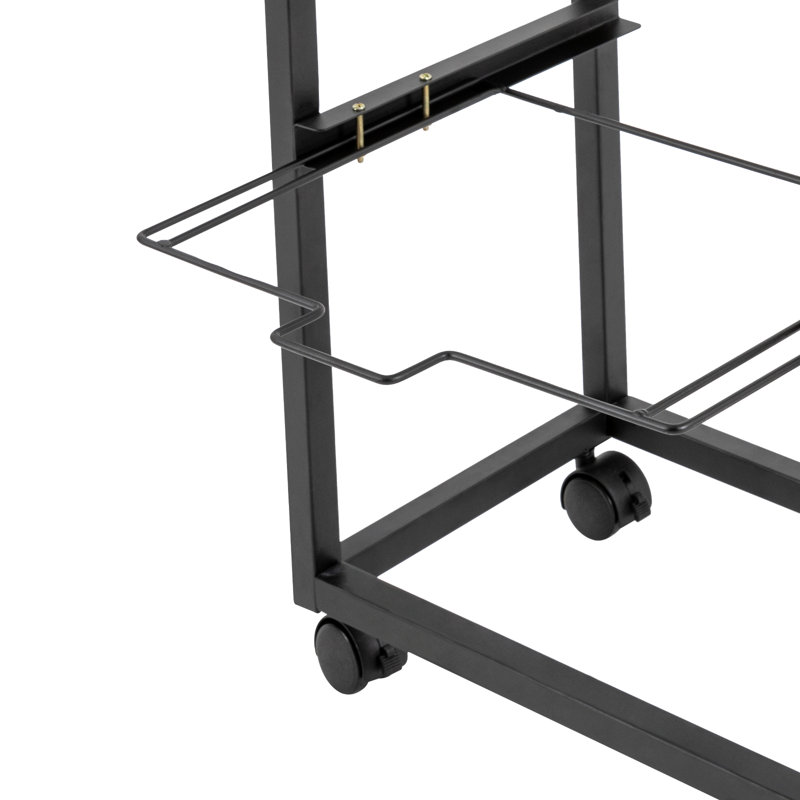 23.7'' H x 16'' W File Cart with Wheels, Black