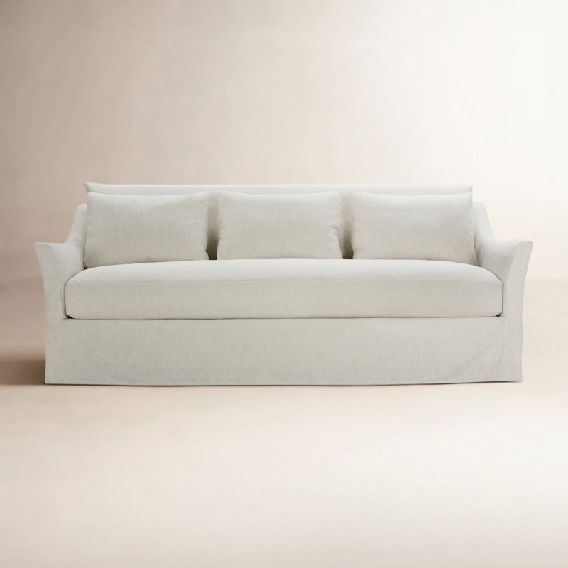 Moreau Slip Sofa, Ivory, 35"H x 85"W x 41"D