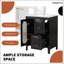 Meuble-lavabo compact compact de 24 pouces avec lavabo, deux tiroirs et tablette réglable pour un rangement efficace et un style moderne