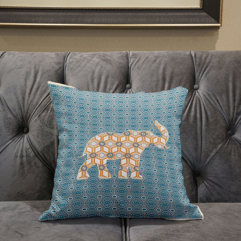  Housse et insert de coussin carré en polyester intérieur / extérieur, 26 po x 26 po, Vert / rose / orange