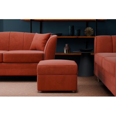 Laverton Wide Velvet Rectangle Footstool Ottoman with Storage