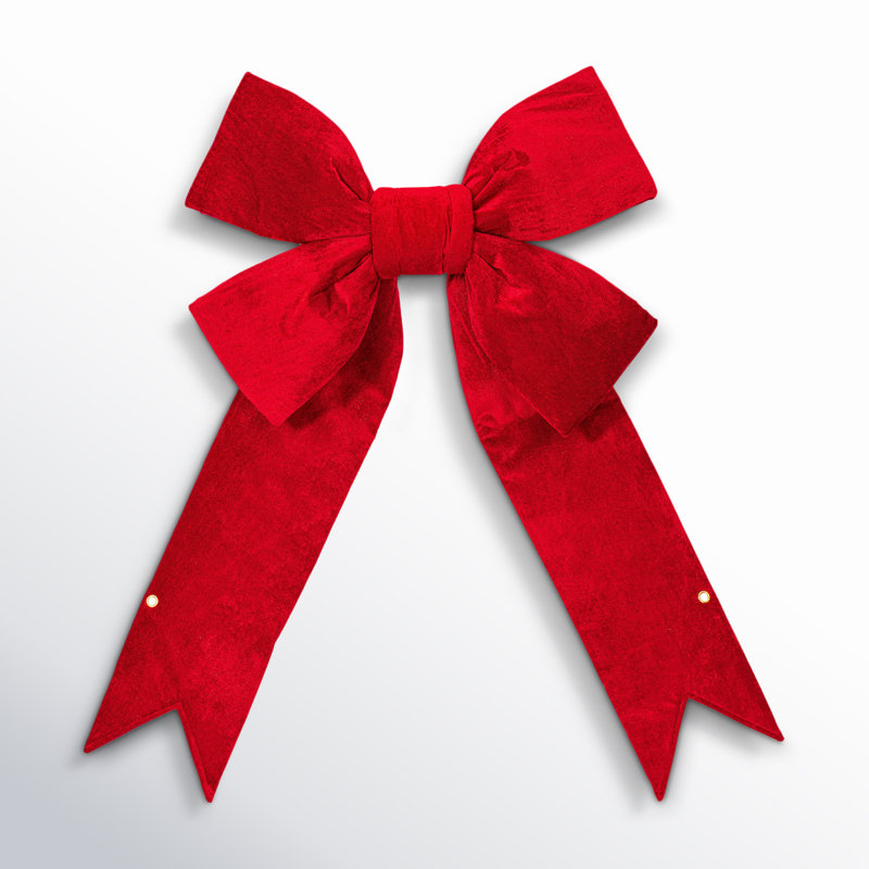 Arc de Noël 12 po en velours rouge pour l'extérieur, H 12 po x l 3,5 po x P 15 po