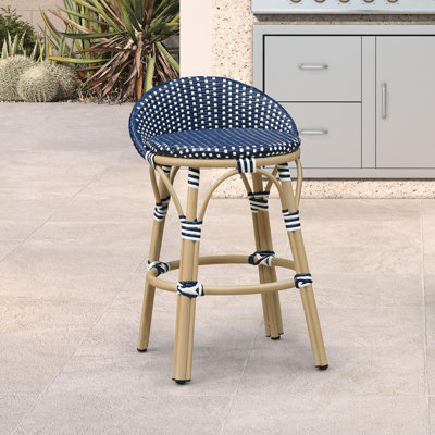 Tabouret de bar et tabouret de bar surdimensionné à dossier bas en rotin pourpre PURPLE LEAF