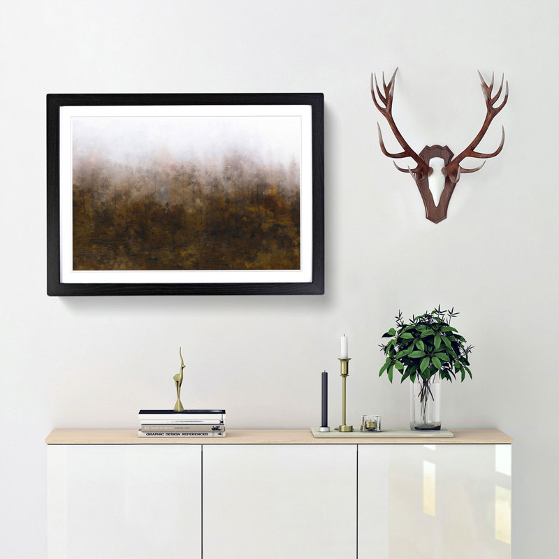 Lappach Forest in Italy - Picture Frame Painting Print, 45cm H x 63cm W x 2cm D, Black Framed