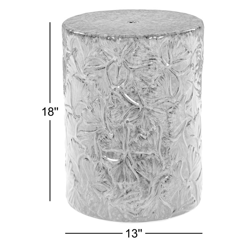 Ceramic Accent Stool, Green