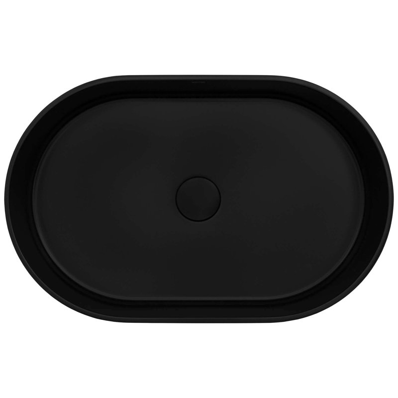 Oval Vessel Bathroom Sink, Black