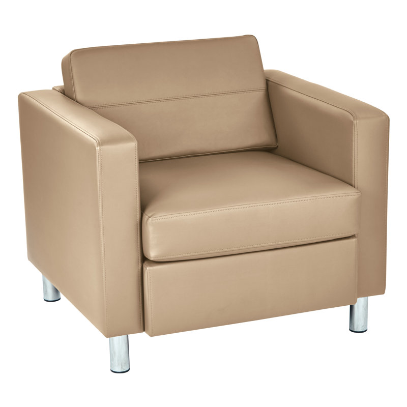 Desantiago Upholstered Armchair, Antimicrobial Buff Faux Leather