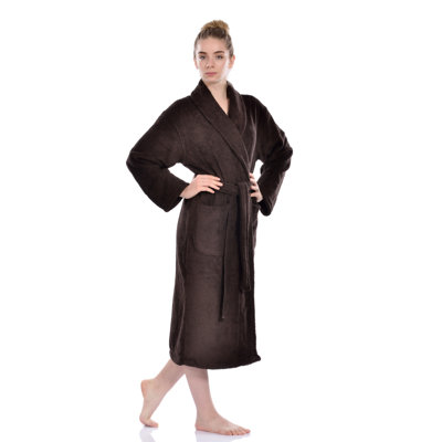 Grandes tailles et très petites robes de bain turques pour lui et elle, 100% coton turc, robes de chambre d'hôtel douces pour la maison et le bain - peignoir à col châle doux avec ceinture réglable