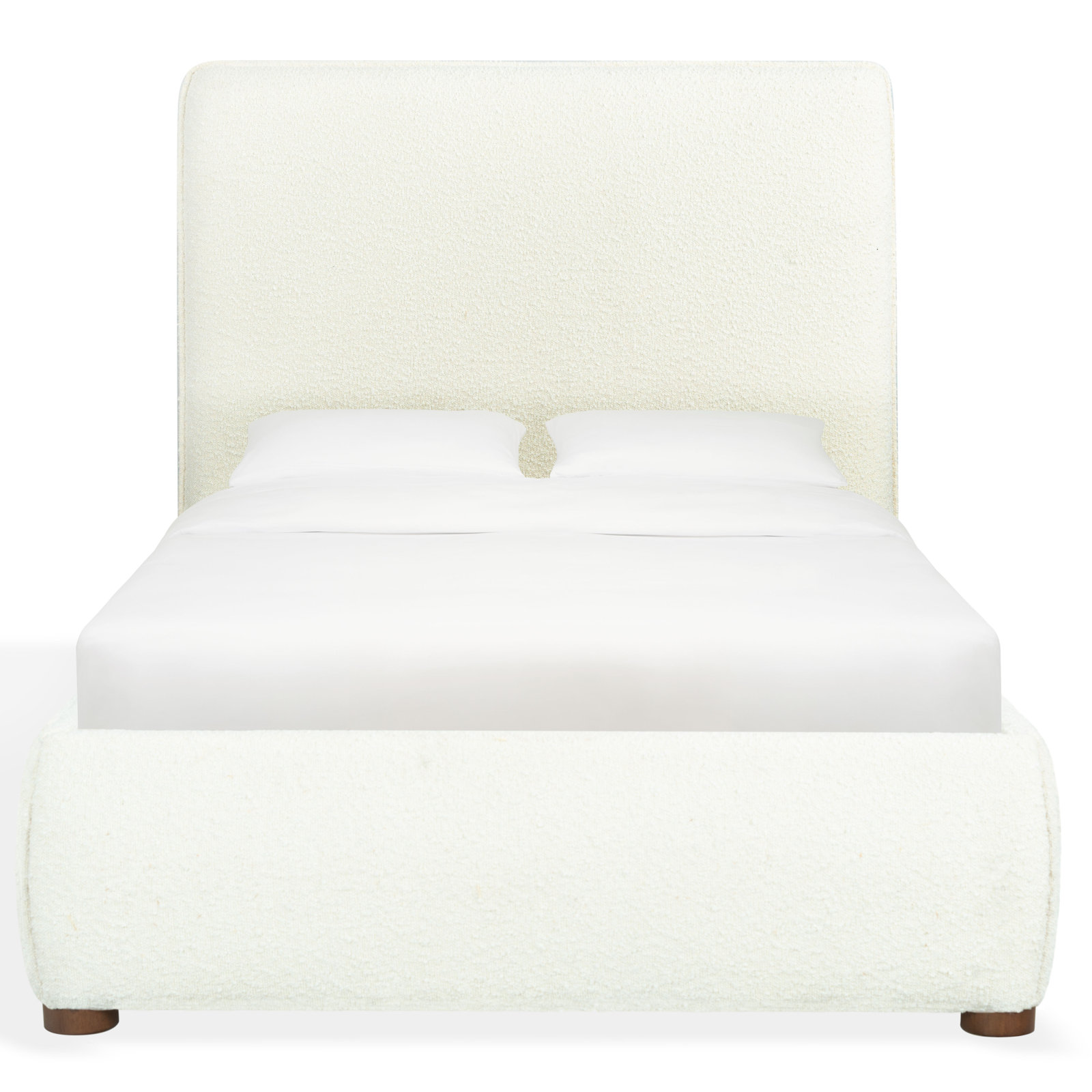Callahan Upholstered Bed, Twin, Ivory Boucle