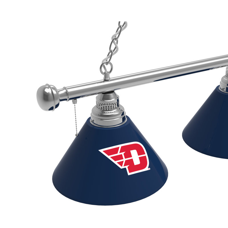 3 - Light Pool Table Lights Pendant, Chrome, Dayton Flyers