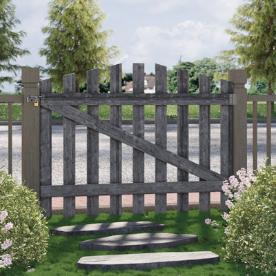 120 cm W Solid Wood Gate Fencing
