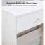L'ensemble de meuble-lavabo blanc comprend un miroir à DEL intelligent, une table de maquillage pour femme avec rangement; convient aux chambres à coucher, aux salons, aux dortoirs, etc.