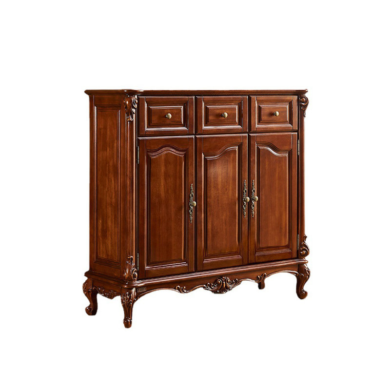 American Solid Wood Large Storage Shoe Cabinet 18 Pair Shoe Storage Cabinet