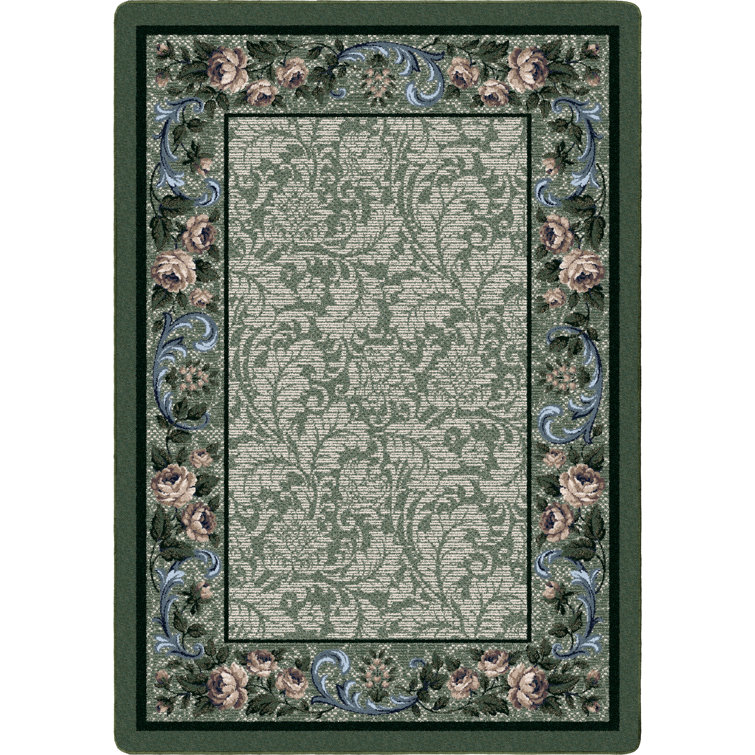 Alminus Innovations Rose Damask Peridot Area Rug