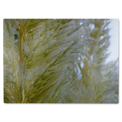 Autumn pampas grass close up Designer Glass Chopping Board