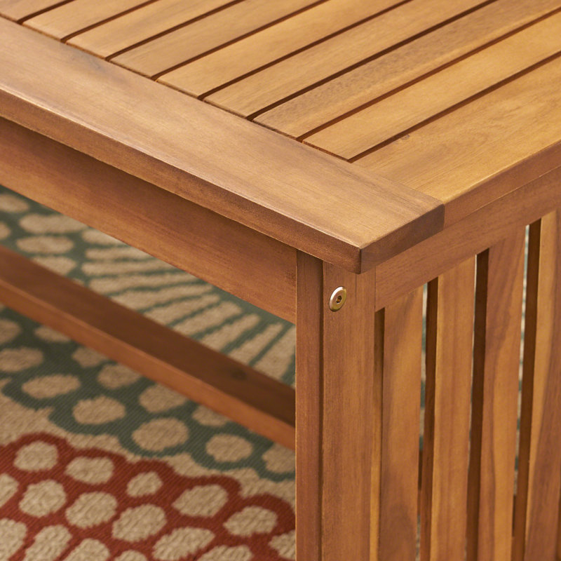 Table basse 40 po x 24 po 18,47 po en bois à patine brune pour l'extérieur avec terrasse