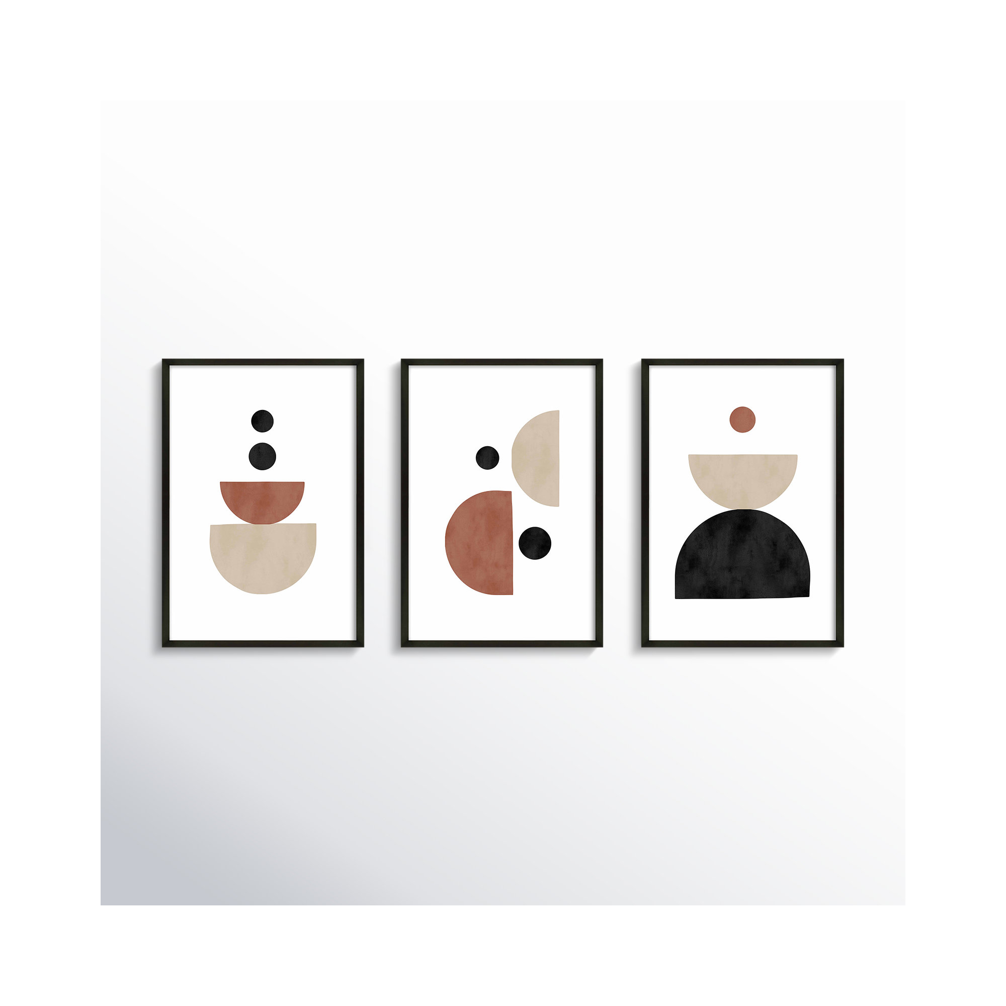 Geometric Shapes by Romina Gadler, Black Framed Paper, 20" H x 14" W x 1.25" D