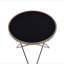 Table ronde avec plateau en verre noir