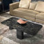 Simple rectangular marble coffee table