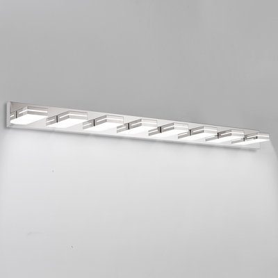 8 Light LED Bathroom Vanity Light Wall Mounted with Rotatable Heads Modern Metal Fixture – Chrome