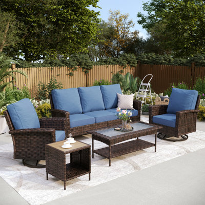 Outdoor Wicker Patio Conversation Furniture Set