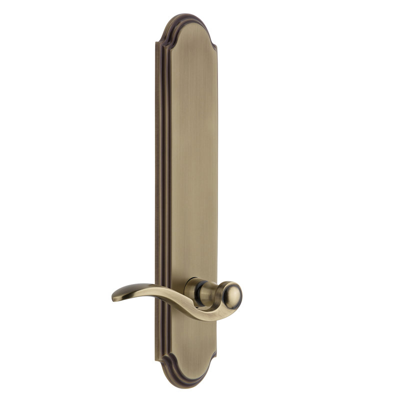 Grande plaque d'intimité Grandeur Arc avec levier Bellagio, Laiton rétro, 2 3/8 po, Gaucher