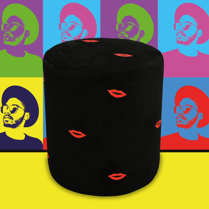 Pop Art 40cm Wide Round Pouffe Ottoman