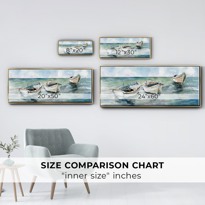 " Caught At Low Tide II ", 12" H x 30" W x 1.5" D, Gold