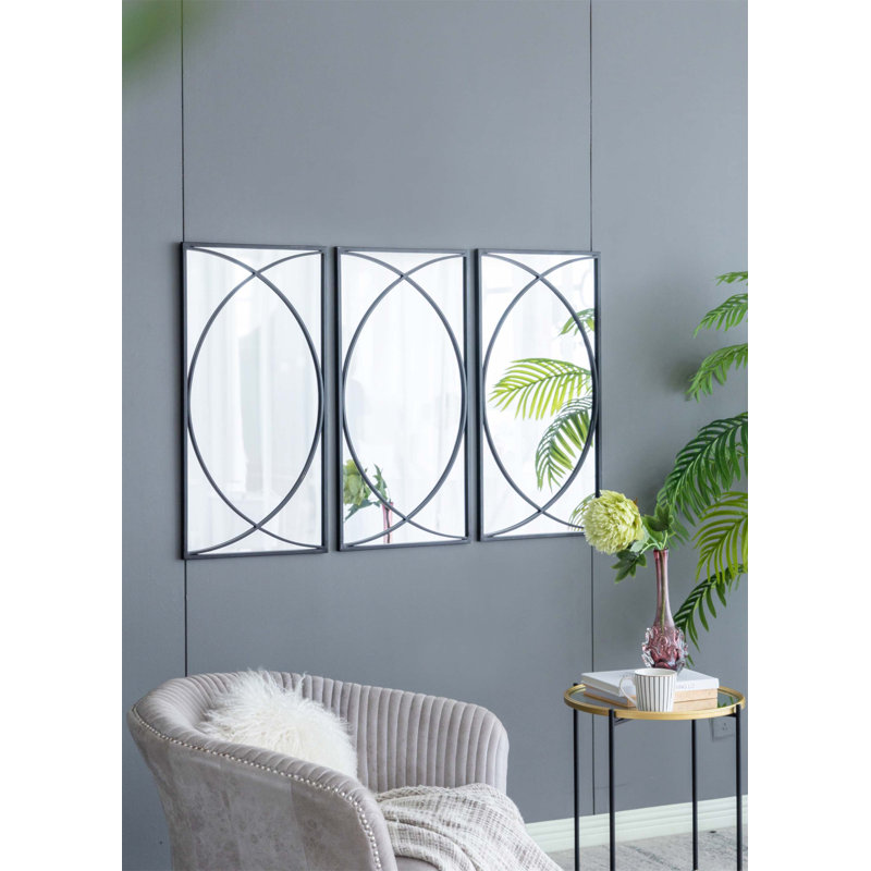 Miroirs muraux rectangulaires 32 po avec cadre élégant, parfait pour les décors modernes et industriels