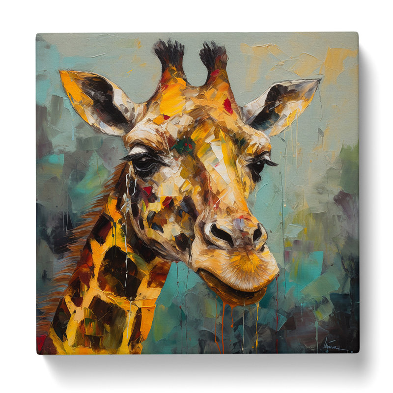 Giraffe Expressionism No.1 - No Frame Print, 50cm H x 50cm W x 3cm D