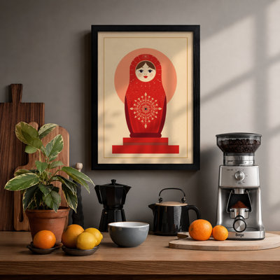 Russian Nesting Doll Retro - Framed Print