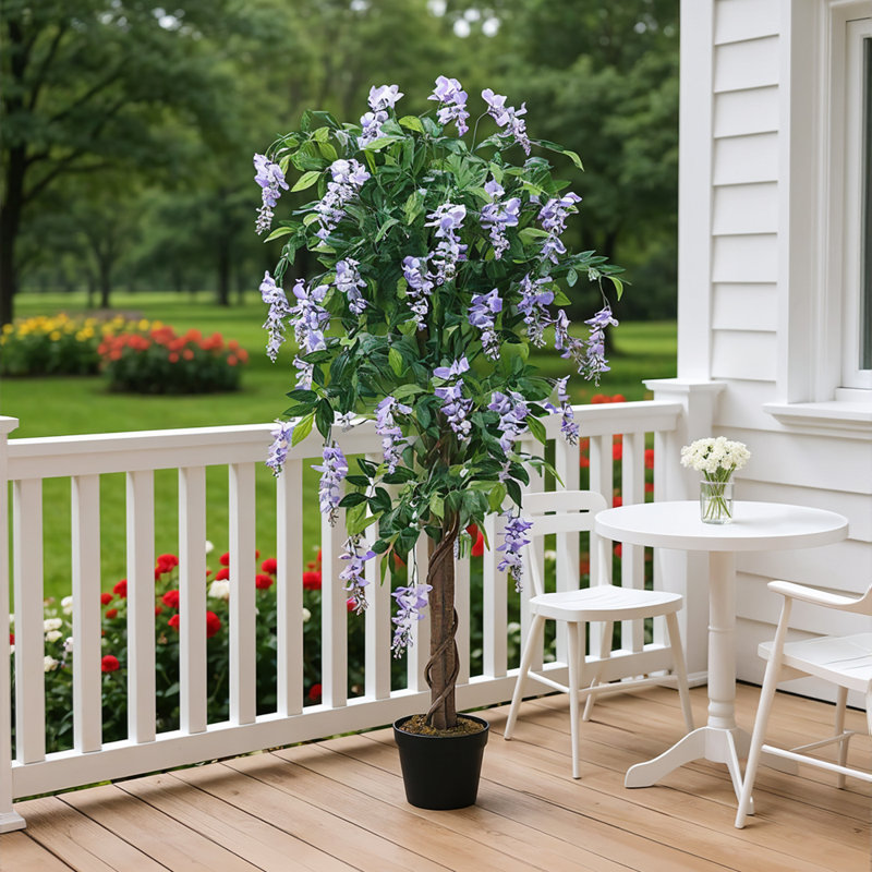150cm Artificial Realistic Blossom Tree Bean Flower in Pot