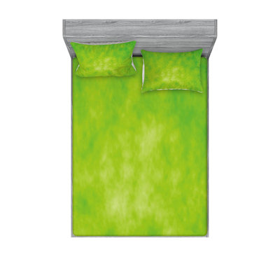 Ambesonne Lime Green Fitted Sheet  Pillow Sham Lime Green Avocado Green