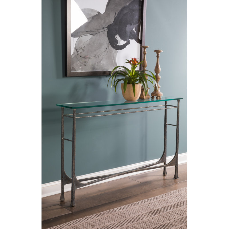 Metal Designs Bruno Console, Silver Leaf