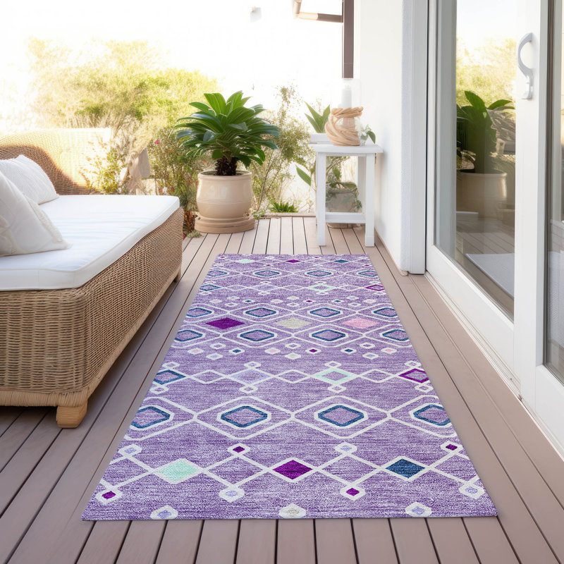 Tapis rectangulaire Aleighna avec envers antidérapant, Tapis de couloir 2 pi 3 po x 7 pi 6 po