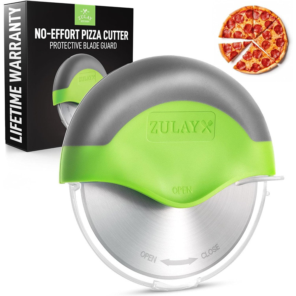 Zulay Kitchen Zulay Handheld Pizza Cutter Wheel Razor Sharp Stainless Steel Pizza Wheel Cutter