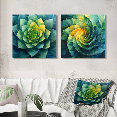 Géométrique spirale feuille d'aloès Succulent I