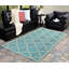 Tapis intérieur/extérieur bleu/beige à treillis géométrique à tissage plat Boutte-222166840