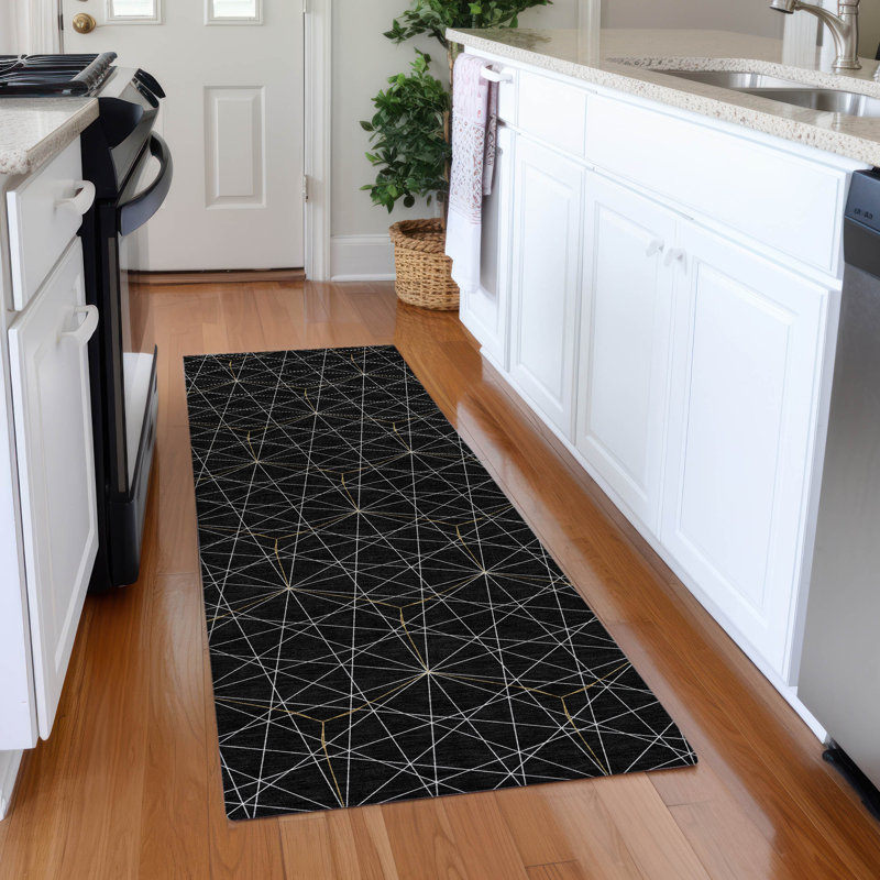 Premium Machine Washable Naglee AMF987 Geometric Rug, Runner 2'3" x 7'6"