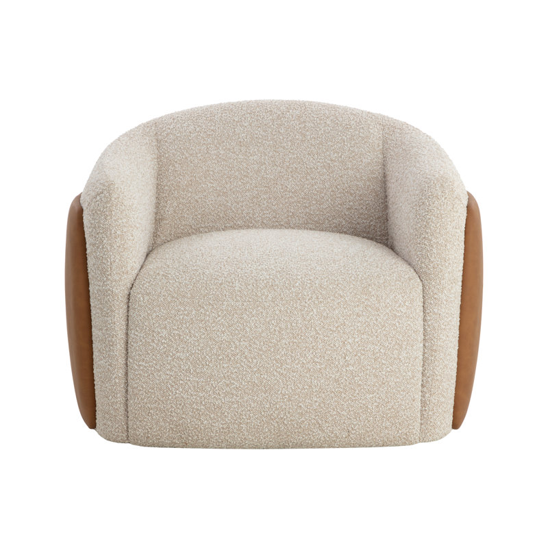Fauteuil pivotant rembourré - Taupe