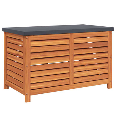 vidaXL Storage Box Outdoor Storage Chest Entryway Bench Solid Wood Eucalyptus