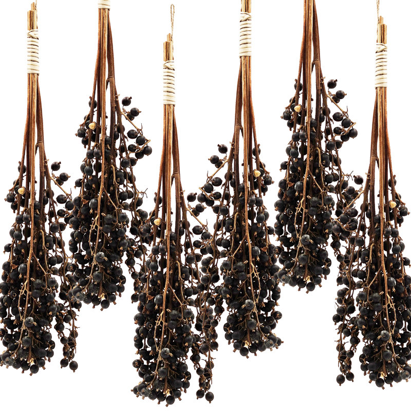 Ensemble de 7 baies noires grappes 7 pièces naturelles de 23,5 po
