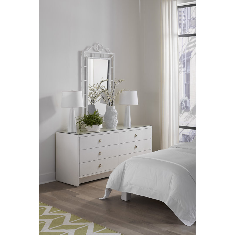 Chloe Rectangle Wall Mirror, White