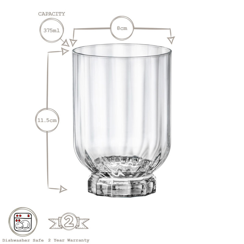 Florian Double Whisky Glasses, 375 oz.